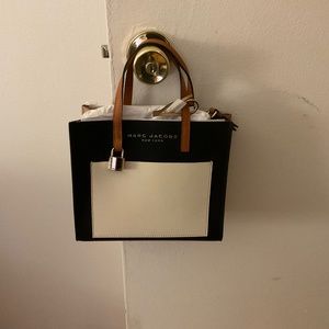 Marc Jacobs M0016132 Mini Grind Sandshell Cream/Black/Brown Women's Satchel Tote